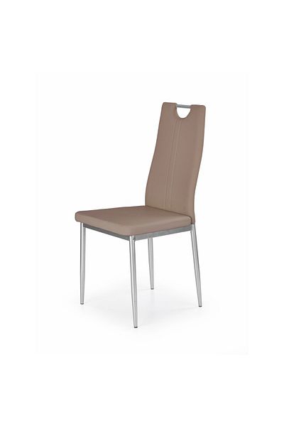 Halmar Dining chair, modern style, height 97 cm, metal frame, artificial leather upholstery, brown