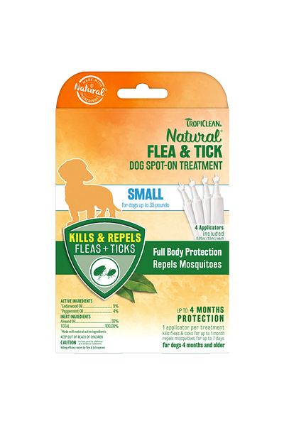 Tropiclean Natural Flea & Tick Dog Spot-On Treatment for Small Dogs