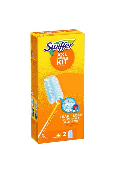 Swiffer Duster XXL Kit Trap & Lock, 1 Long Handle + 2 Refills