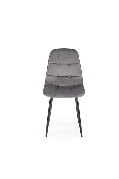 Halmar Aria modern design chair, velvet quilted, steel base, height 87 cm