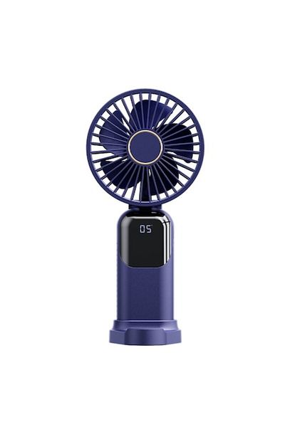 JADAYA Ventilator portabil, 3 în 1, de mână, pentru birou, pentru gât (curea de mână inclusă), 5 niveluri de viteză, pliabil, LC îmbunătățit