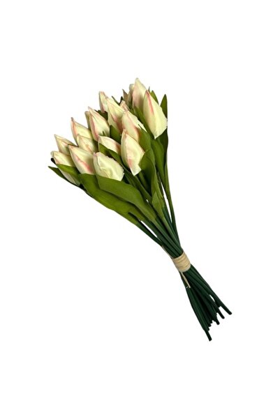 OEM Artificial Tulip Bouquet, 36x15 cm, White