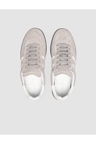 Cabani 100% Genuine Leather Gray Lace-Up Women's Sneaker