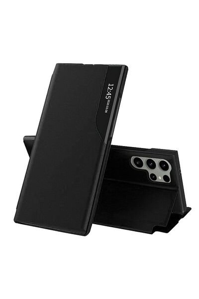 Dali Husă de protecție compatibilă cu Samsung Galaxy S24 Ultra, eFold, neagră - piele
