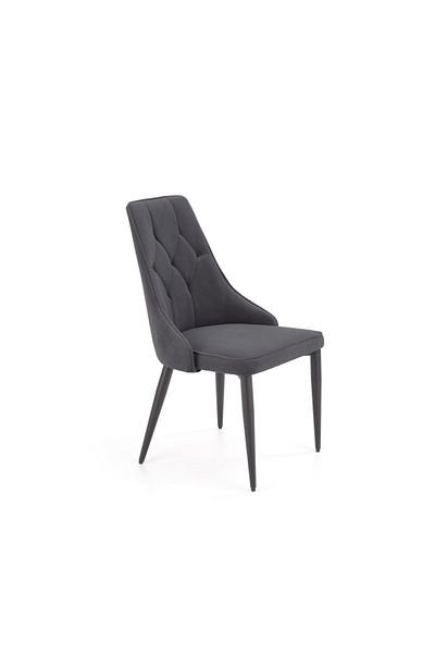 Halmar Iris chair, velvet upholstered, steel frame, 52x57x90x46 cm, gray