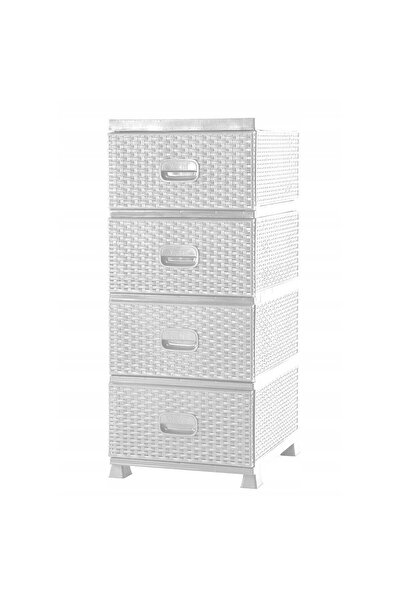 Ramiz Dulap depozitare, Ramiz, Cu 4 sertare, Plastic, Alb