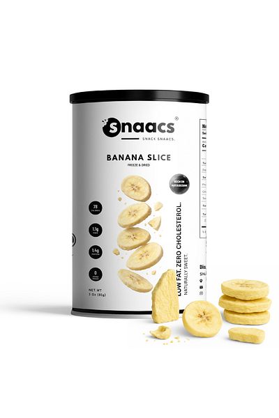 snaacs Freeze-Dried Banana Slices | No Added Sugar | Crispy & Naturally Sweet - Pack of 3 oz | 85 g
