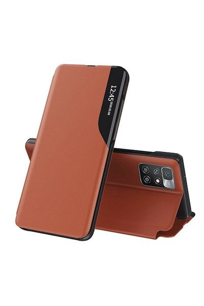dalip Husa de protectie flip cover compatibila cu Xiaomi Redmi 10 2021/2022, eFold, piele, Portocaliu