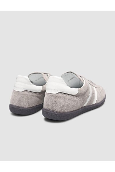 Cabani 100% Genuine Leather Gray Lace-Up Women's Sneaker