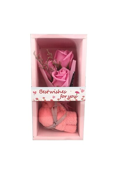 OEM Buchet de trei trandafiri din săpun și prosop în formă de ursuleț, M3, 11...