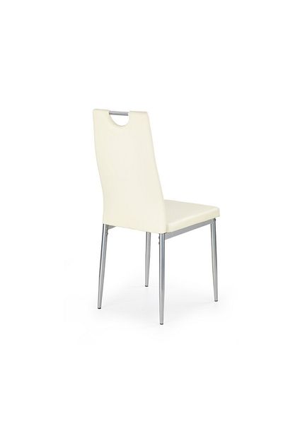 Halmar Scaun de sufragerie metalic, stil modern, tapițat cu piele artificială, crem