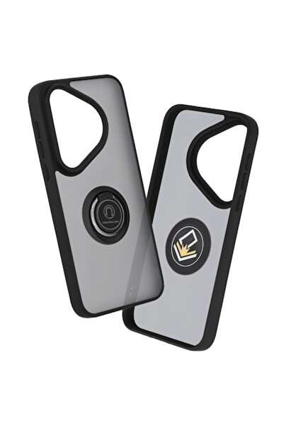 Dali Husă de protecție compatibilă cu Huawei Pura 70 Pro, seria Glinth, cu inel magnetic, TPU, neagră-Tr