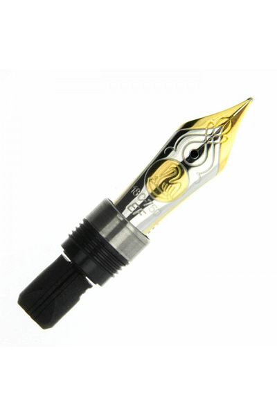 Pelikan Fountain Pen Nib EF, Color Bicolor, Material 18K Gold, Rhodium Ornament, Compatible with M900/910