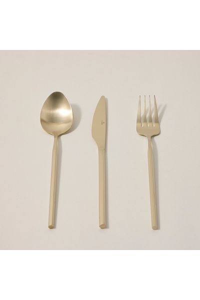 LA MESA 18pcs cutlery set with PVD matt champagne