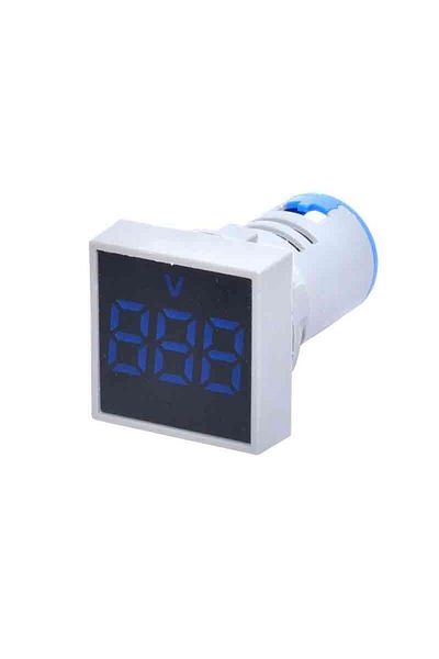 OEM Mini Voltmetru Digital, 22mm, AC20-500V, patrat, albastru