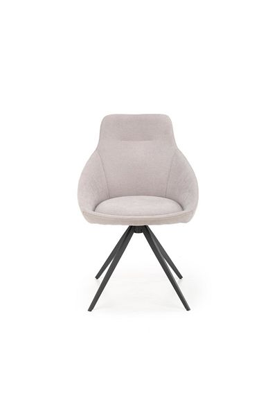 Halmar Genova upholstered chair, gray velvet, living room/dining room, powder-coated steel frame