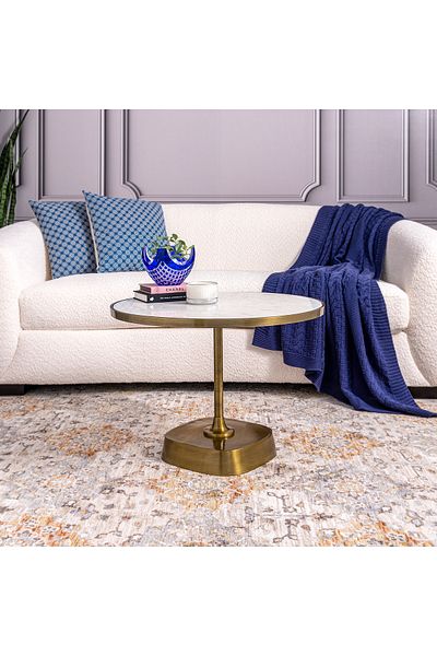 homez Metal And Marble Coffee Table - 60*60*45 cm