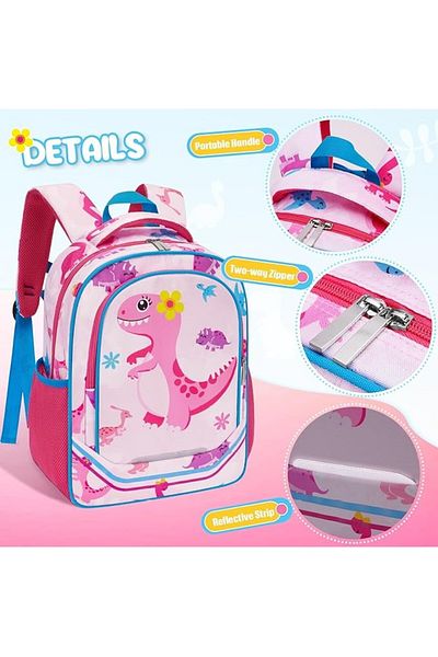 DELPI Girls School/Travel Backpack, 2 compartments, Pink, 40 x 30 x 15 cm