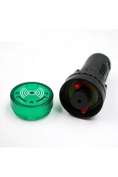 OEM Acoustic signalizer, green LED, AD16-22SM, 24V, 22mm