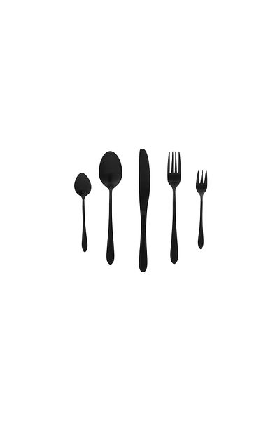 LA MESA 20Pcs Matt Black Cutlery Set