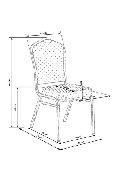 Halmar Upholstered living room chair, K66S, classic, metal frame, 45x48x93cm, red and gold