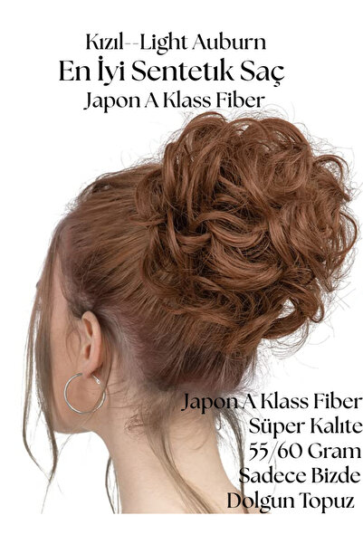 YARAT Toka Lastikli Kızıl Saçlı Süper Kalite Dolgun Topuz Peruk Postiş At Kuy...
