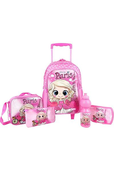 Roco Paris Girl 5-in-1 Value Set Trolley Bag with Accessory Pink