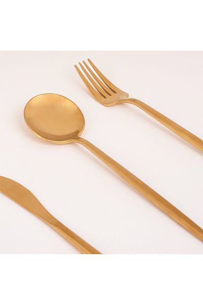 LA MESA ROME 20PCS CUTLERY SET MATT GOLD MODERN SHAPE