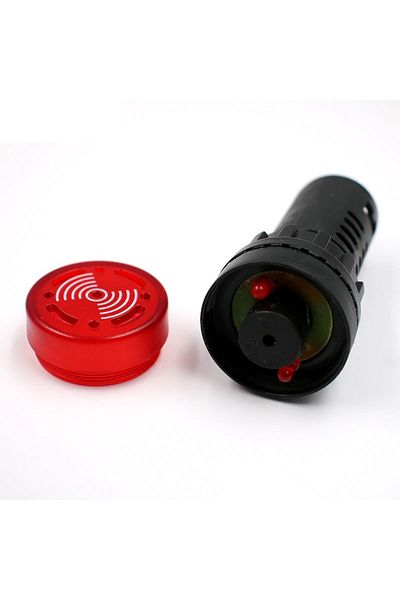 OEM Acoustic signalizer, red LED, AD16-22SM 24V 22mm
