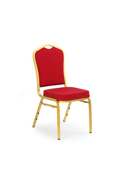 Halmar Upholstered living room chair, K66S, classic, metal frame, 45x48x93cm, red and gold