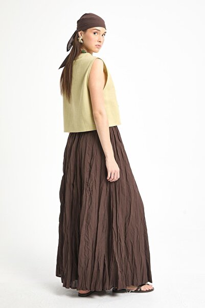 minaaise Oil Green Lace Short 100% Cotton Vest 29204