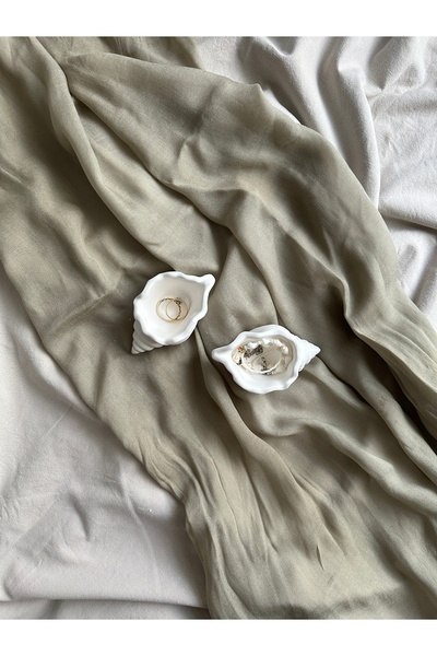 MİSACONSEPTT Deniz Kabuğu Mumluk Kokulu Soya Wax Mum Dolgulu Taş Tozu