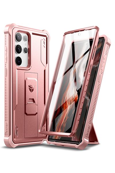 Choice Pc + tpu Rose Pink Dexnor for Samsung Galaxy S22 Ultra Case Full Body Bumper Military Armor Shockpro