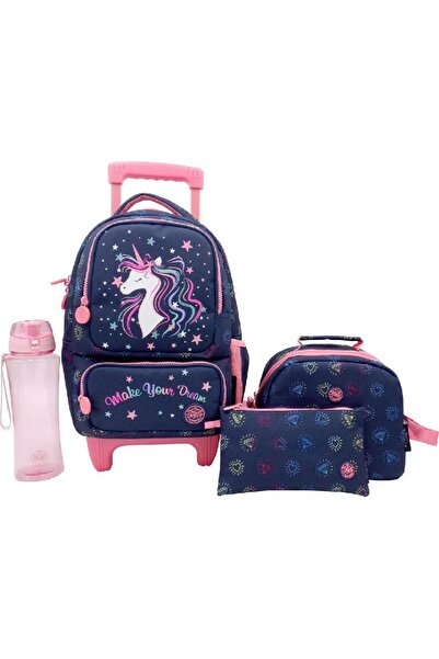 Atrium حقيبة ترولي يونيكورن كلاسيك زرقاء اللون، مجموعة 4 في 1 مع ملحقات - 14 ...