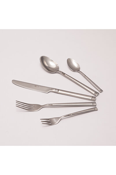 LA MESA طقم أدوات مائدة من الفولاذ المقاوم للصدأ باللون الفضي مكون من 20 قطعة