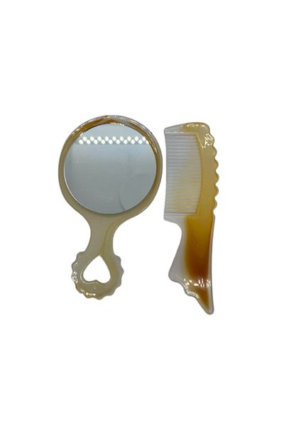 OEM Set oglinda 13x7,5cm si pieptan 13x3,5cm, 2 bucati din plastic