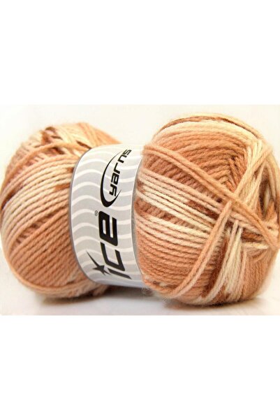 Ice yarns 4x100 جرام. تصميم للأطفال، خيوط أكريليك بنية اللون للشتاء، للأطفال،...