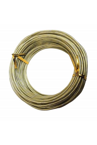 DZDSBB garden/craft wire roll, aluminum, gold, 20 m x 2 mm