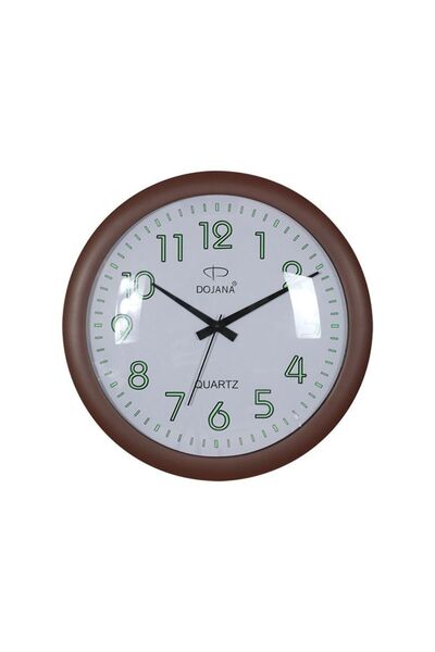 dojana Analog Wall Clock Radium Figure Brown White