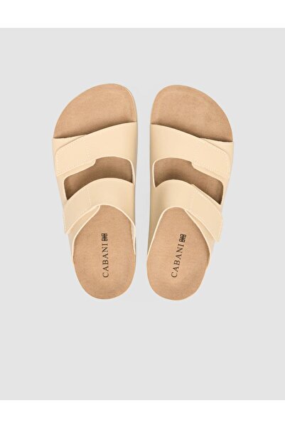 Cabani Velcro Beige Women's Slippers