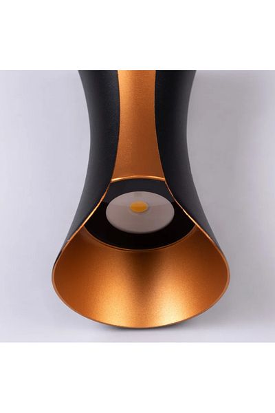 LUXXO Aplica LED de interior/exterior, rezistenta la praf/umiditate, IP65, Rico, 2x5W, Negru/Auriu