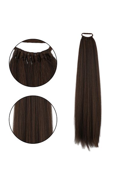 Mina Peruk Rubber Buckle Ponytail Plain - Coffee Caramel