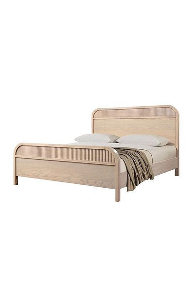 Danube Home Charleston 180X200 Solid Wood King Bed - Natural/Ashwood