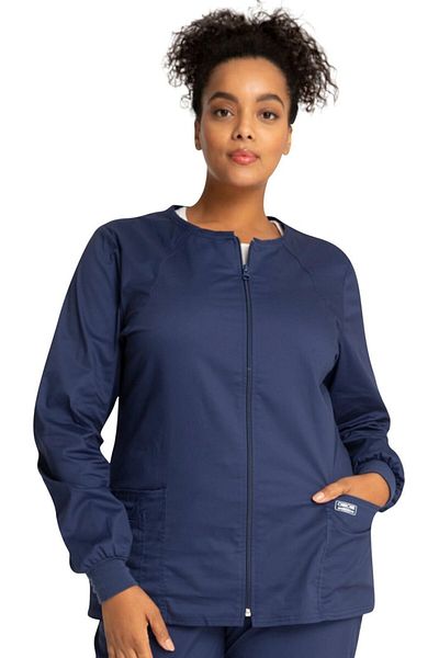 Cherokee Core Stretch Jachetă Medicală Slim Navy Cu Fermoar | Cherokee WorkWear Professionals Marime Uniforma: S