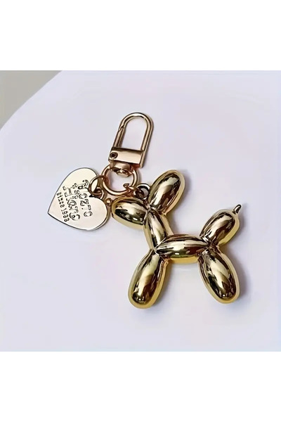 ELENKA سلسلة مفاتيح من الفولاذ المقاوم للصدأ على شكل كلب، سحر