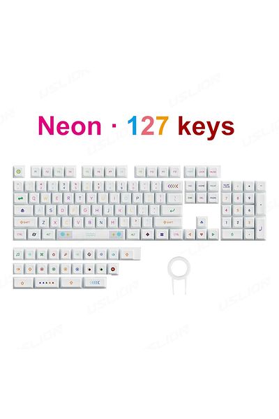 Choice English bag Neon Theme 127 keys PBT Keycaps XDA Profile ISO layout English Korean For Gaming RGB Mec