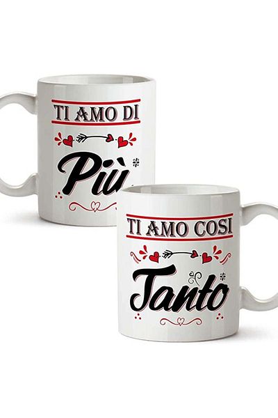 MUGFFINS Mug with love message in Italian MUGFFINS, ceramic, multicolor, 350 ml, 10 x 8 cm