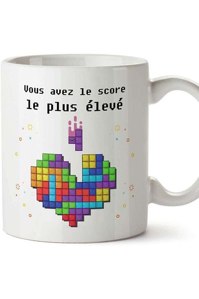 MUGFFINS heart mug, ceramic, multicolor, 350 ml, 10 x 8 cm