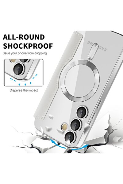 SKYDDAR INNOVATION Θήκη για Samsung Galaxy S24 Plus, SmartMag Book, Magsafe, RFiD, Θήκη καρτών, σετ αυτοκόλλητων, Γκρι