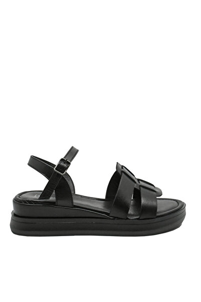 Anna Women's Sandals Viotti with Decorative Application, Black, Leather